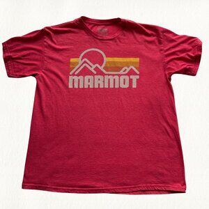 Marmot | Coastal Graphic Tee | Red Sunset Logo | Men’s Size XL |